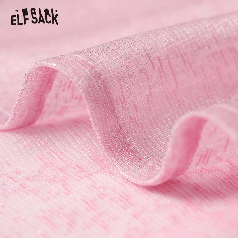 Женская однотонная блузка ELF SACK нежно розовая новая свободная с рукавом бабочкой