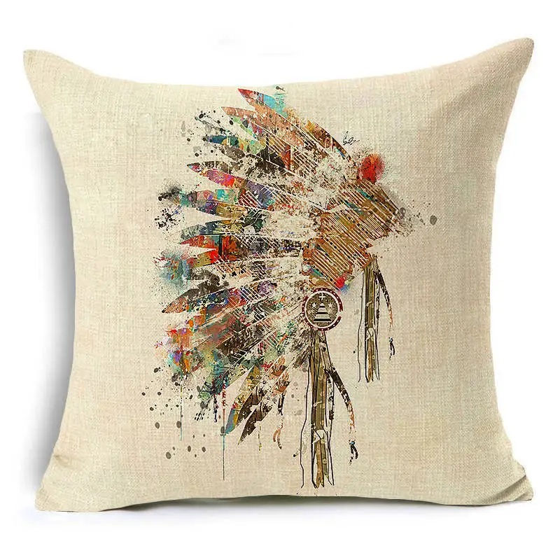 Христианский стиль хлопок лен винтажная богемная Подушка Чехол с черепом чехол