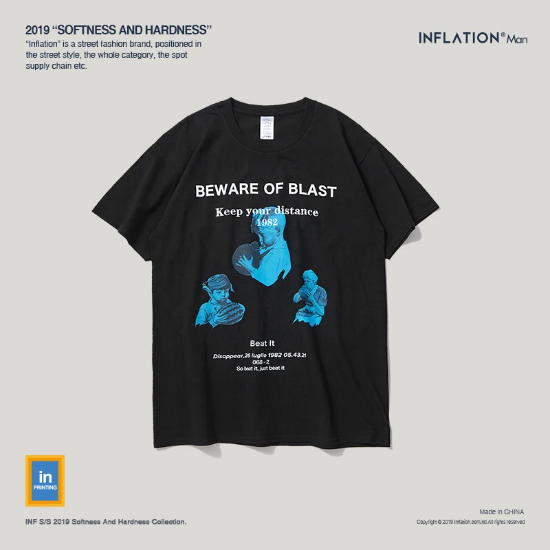 INFLATION креативный стиль уличная футболка оверсайз летние футболки хлопок 2019