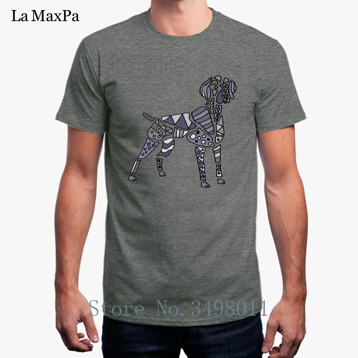 Новое поступление Мужская футболка художественная собака Веймаранер унисекс с
