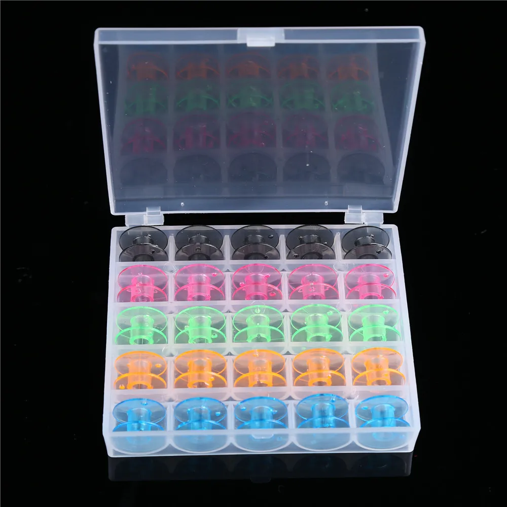 25 шт. разноцветные пластиковые пустые катушки для ниток|plastic spool empty|bobbins sewing machine
