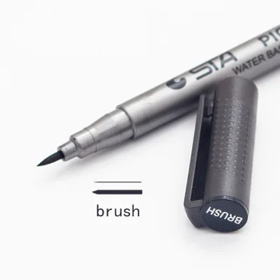 Brush Черная ручка Студенческая гелевая ручка canetas материал escolar kawaii staitonery paperlaria школьные принадлежности - Цвет: Brush