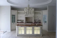 classic white kitchen cabinets glass doors(LH-SW064)