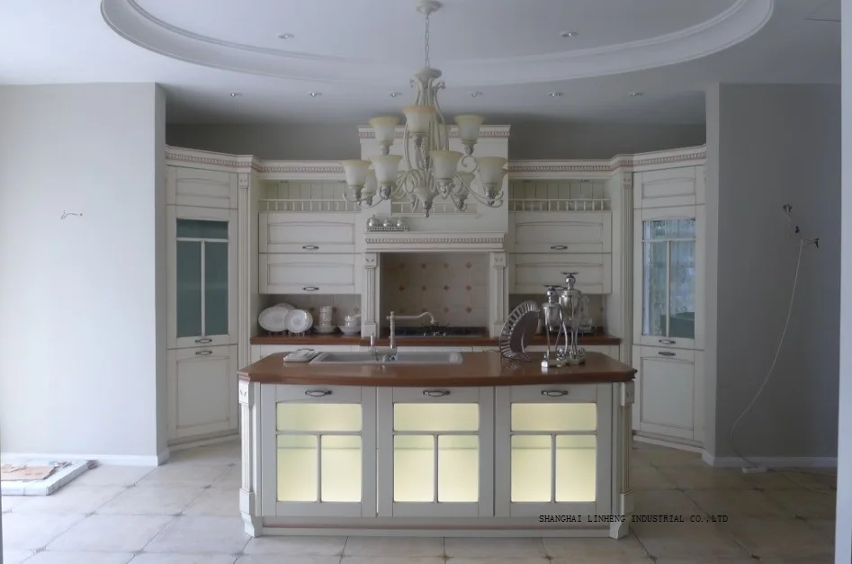 Классические белые кухонные шкафы стеклянные двери (LH SW064)|white kitchen cabinet|kitchen cabinet