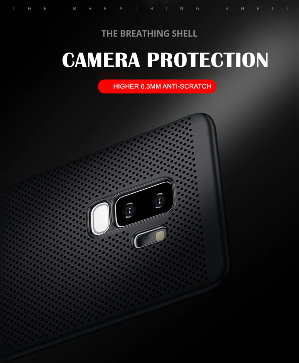 Сетчатый чехол для телефона Samsung Galaxy S5 S6 S7 Edge S8 S9 S10 Plus тонкий термоохлаждающий чехол для Note 3 4 5 8 9 Coque Capa Shell