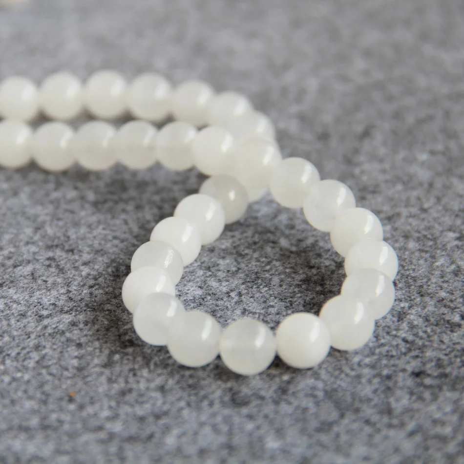 

10mm White Chalcedony Stone Loose Beads Round Howlite DIY Manual Accessories 15inch 2pc/lot Jewelry Making Design Wholesale
