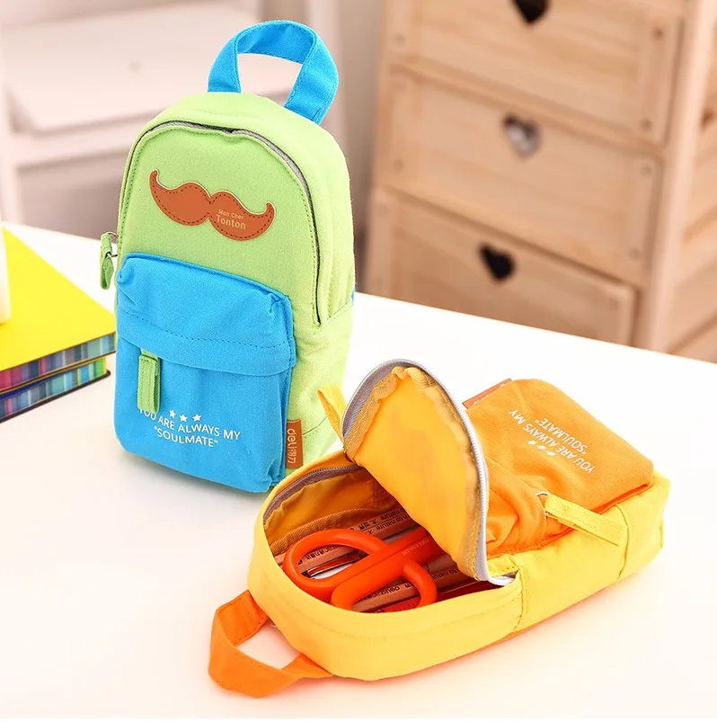Schoolboy Creative Schoolbag Modeling Pen Bag Large Capacity Stationery Canvas School Supplies Pencilcase Pencil Case | Канцтовары для