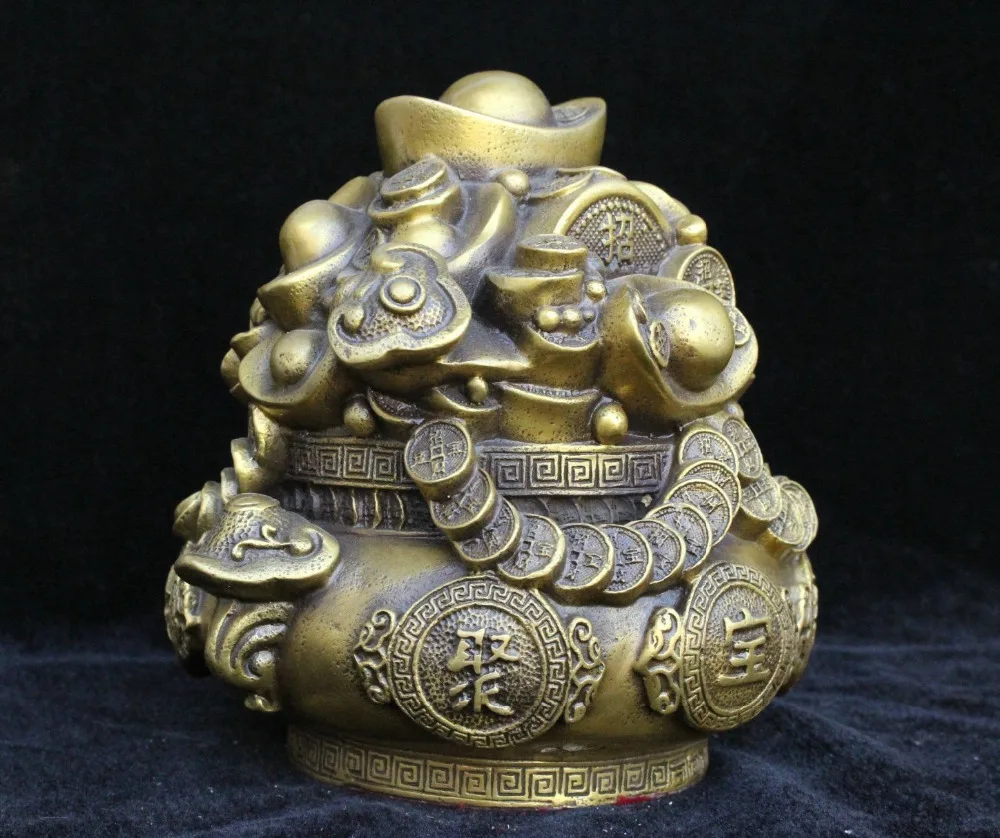 Китайский фэн шуй бронза латунь деньги Юань Бао богатство Ru yi счастливое