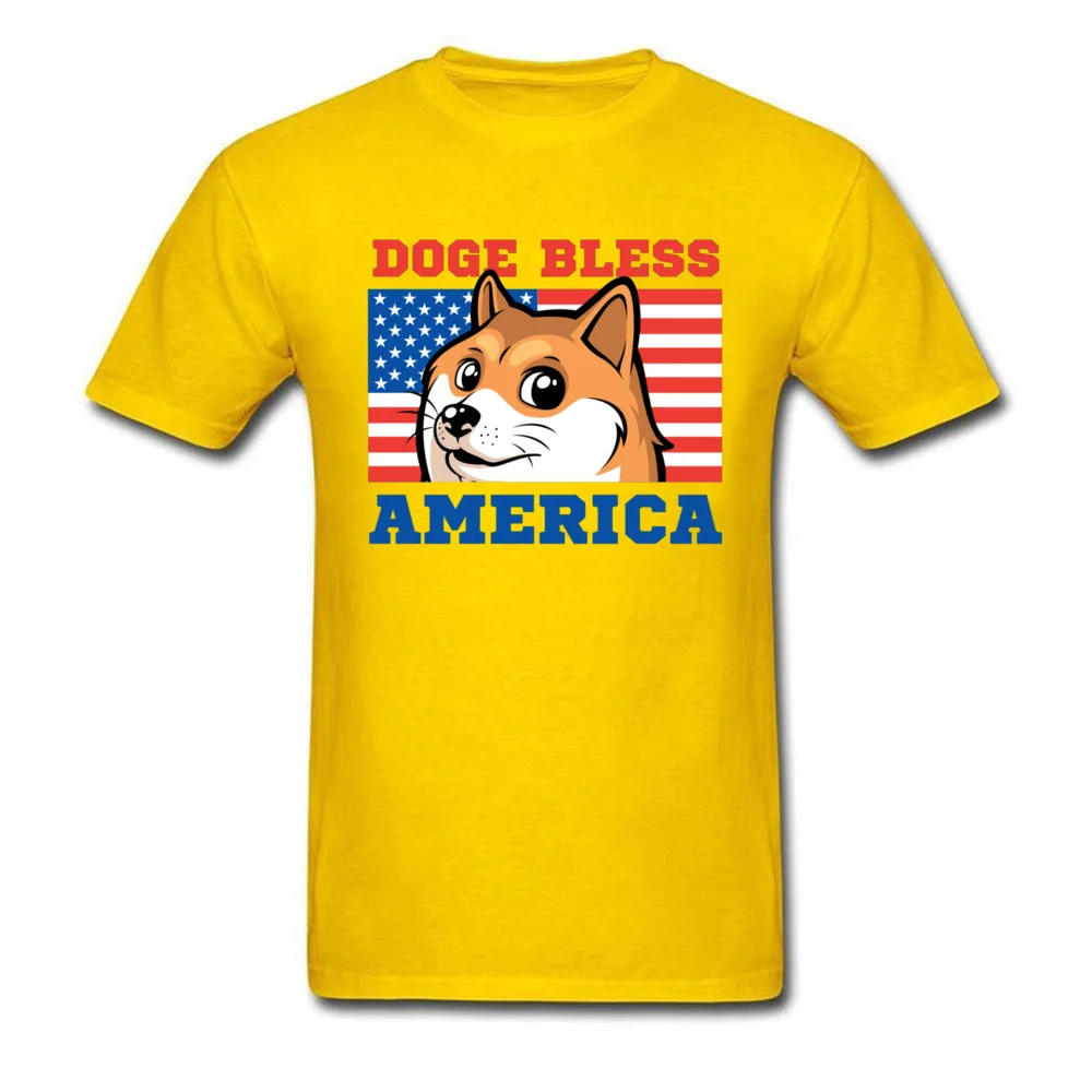 Мужская футболка с принтом Doge Bless рисунком американского флага карты собаки
