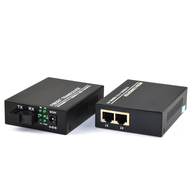 Медиа-конвертер с поддержкой быстрой сети Ethernet из меди в волокно 2 порта s 10/100M RJ45 1