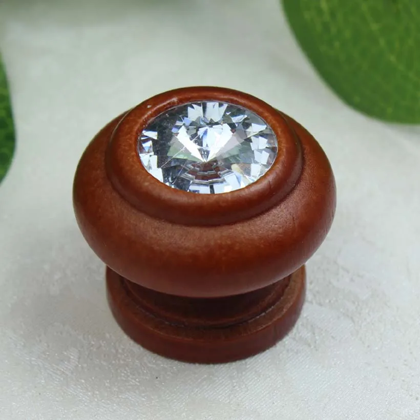 27 мм деревянные ручки для ящика шкафа обуви стеклянный Хрустальный прикроватный
