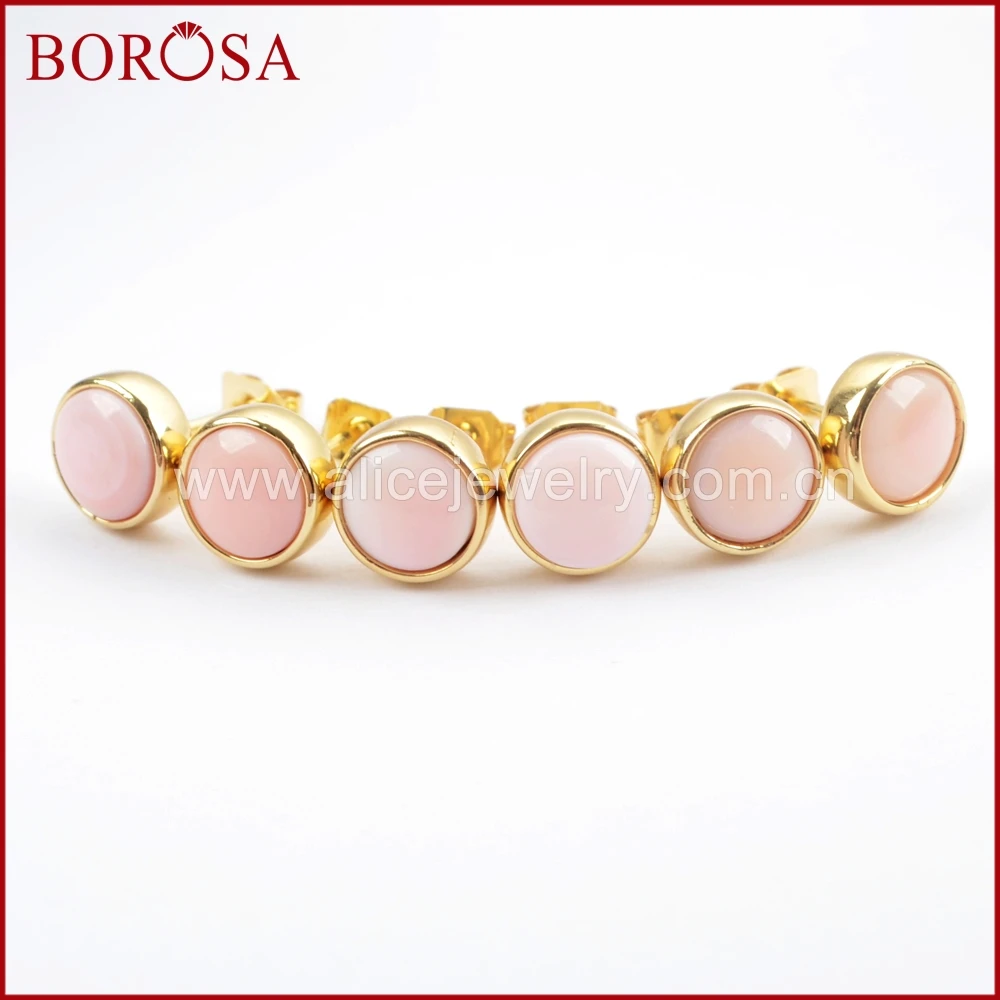 BOROSA Мода 5 пар круглые золотые цвета множество камней Друза ободок