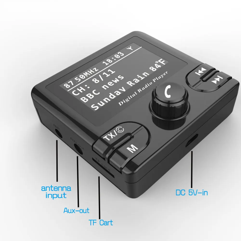 Автомобильный цифровой радиостанция DAB адаптер ресивер FM-передатчик Bluetooth