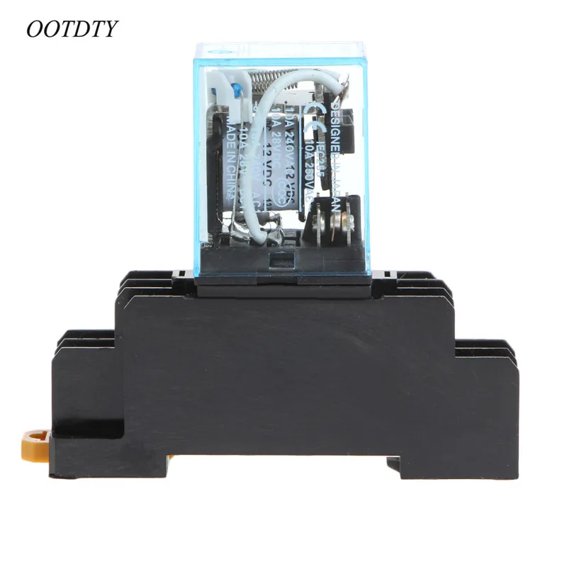 OOTDTY MY4NJ LY2NJ MY2NJ промежуточное реле MY4N-J AC 220V DC 12V 10A 8 Pin с базой