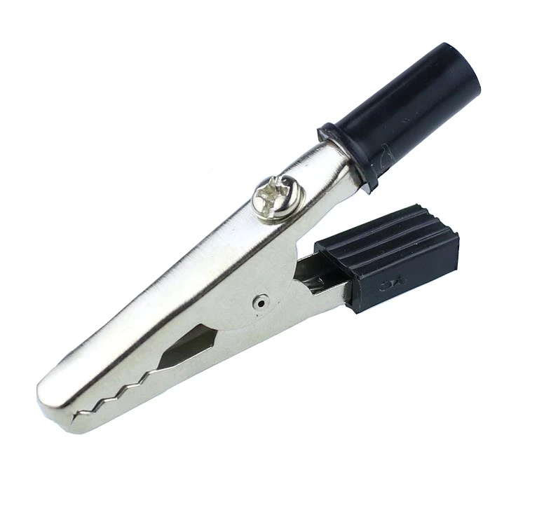 1pcs Black Изолированный зажим под крокодила, пластиковая ручка, кабель, тест, зарядный зажим, металлический зажим под крокодила, длина 52 мм - Цвет: 1pcs Black