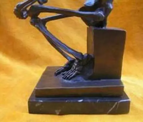 WBY817 чудесная Бронзовая статуя черепа истончика|sculpture marble|sculpture customsculpture animal |