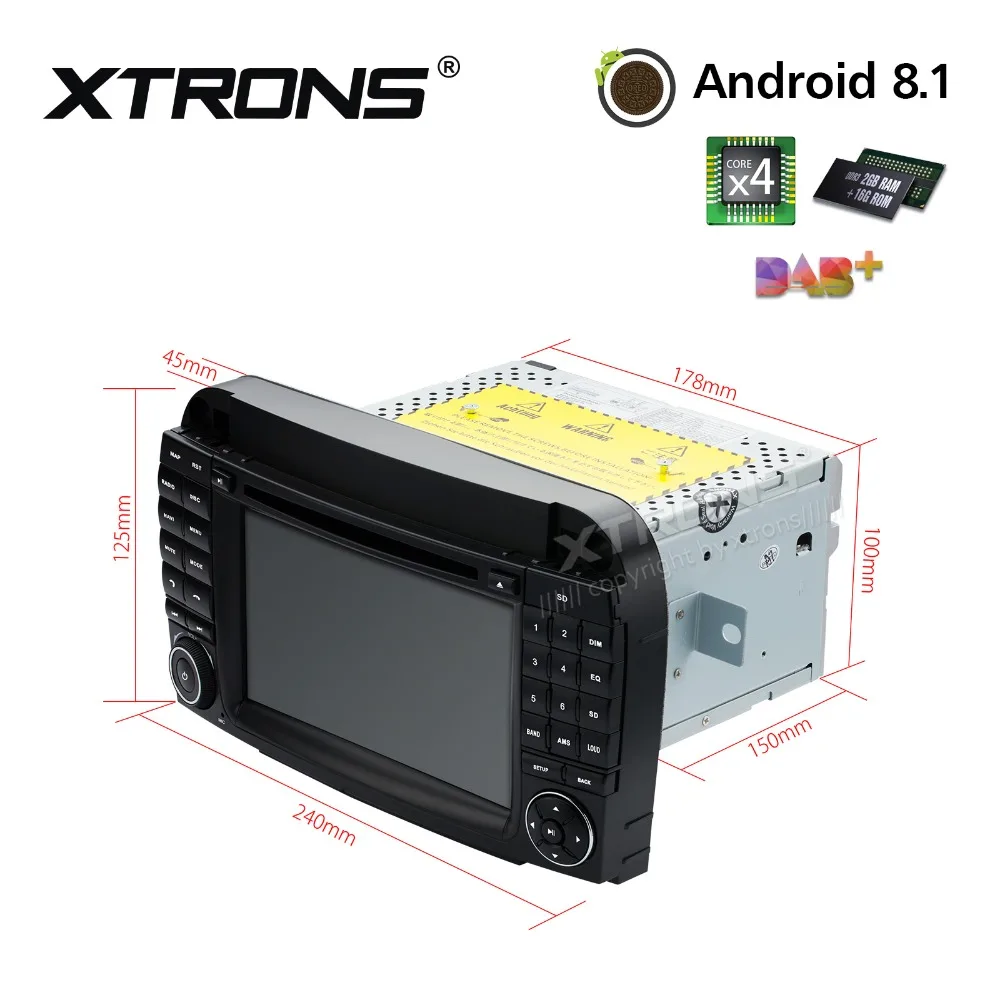 Автомобильный DVD плеер XTRONS 7 &quot Android 8 1 радио GPS RCA для Mercedes Benz S Class W220 S280 S320 S350 S400 S430