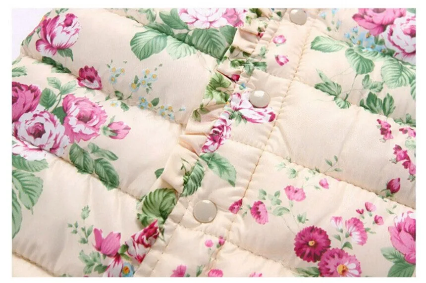 Детский утепленный жилет BibiCola с цветочным рисунком для девочек верхняя одежда на