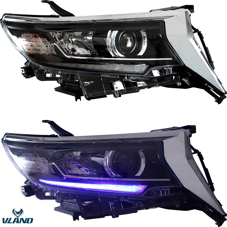 Дизайн VLAND автомобильные аксессуары и запчасти для Land Cruiser светодиодный налобный фонарь для Prado головной светильник с DRL+ сигнала