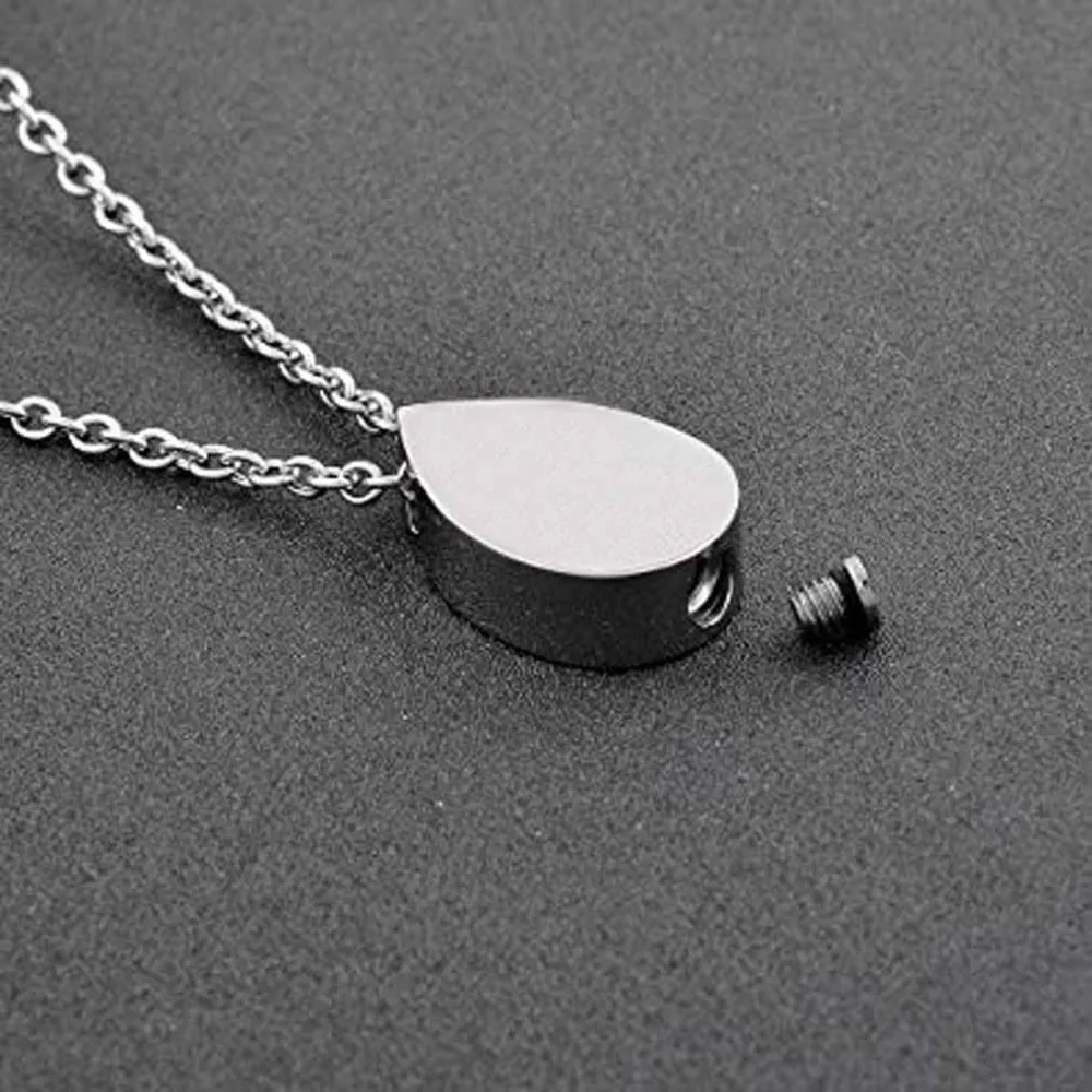 Memorial Jewelry Pendant For Ashes High Quality Silver Tone Tear Drop Cremation Urns for Dad Mom Grandma Husband | Украшения и