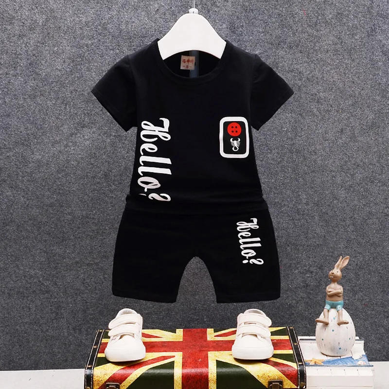 2019 комплект летней одежды для мальчиков хлопковый жилет с короткими рукавами и