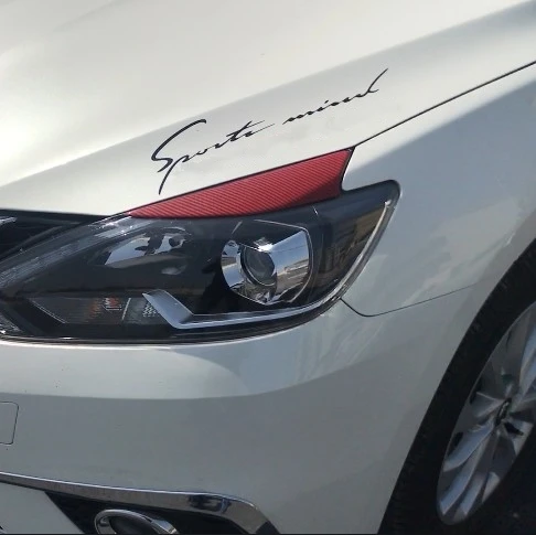 Для Nissan Sentra 2013- головной светильник s брови гнев брови головной светильник s декоративные аксессуары светильник брови автомобильные аксессуары - Цвет: Carbon fiber red