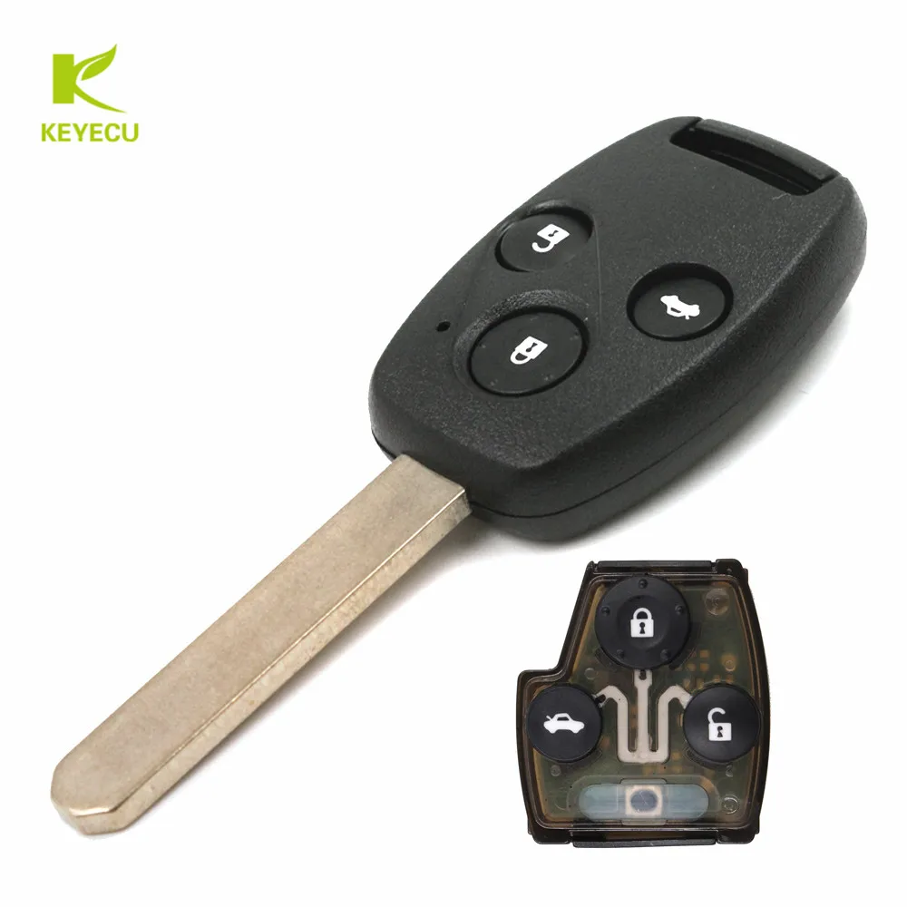 Запасная деталь KEYECU с 3 кнопками 433 МГц чип ID8E для Honda Accord 06-2009 Φ 07-2009 Jazz 2006-2008 |