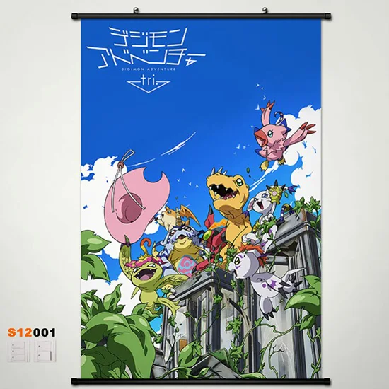 Аниме Манга DIGIMON Приключения Настенная картина прокрутка 60x90 см обои 001 | Дом и сад
