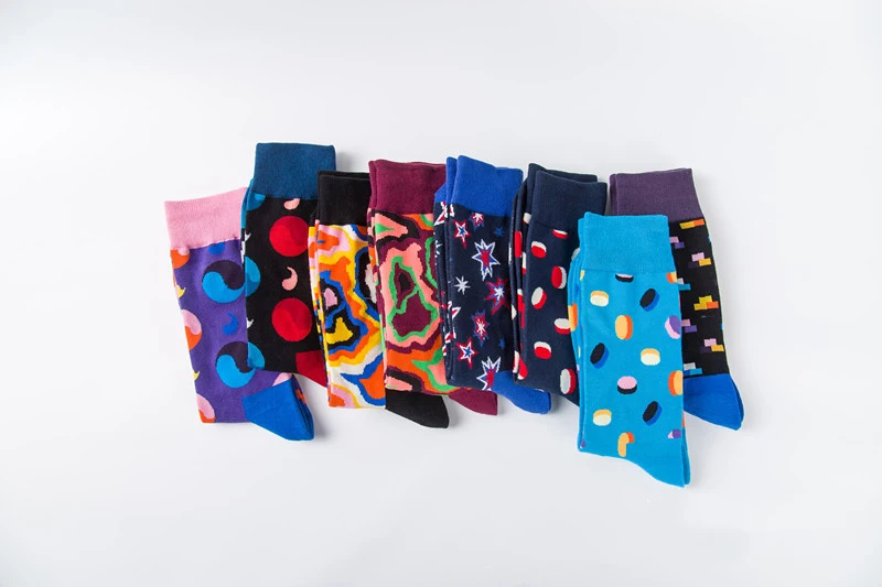 Moda Socmark, Новое поступление, мужские носки s Happy, мужские s, чёсаный хлопок, термальные забавные носки, длинные носки унисекс, повседневные подарочные носки для мужчин