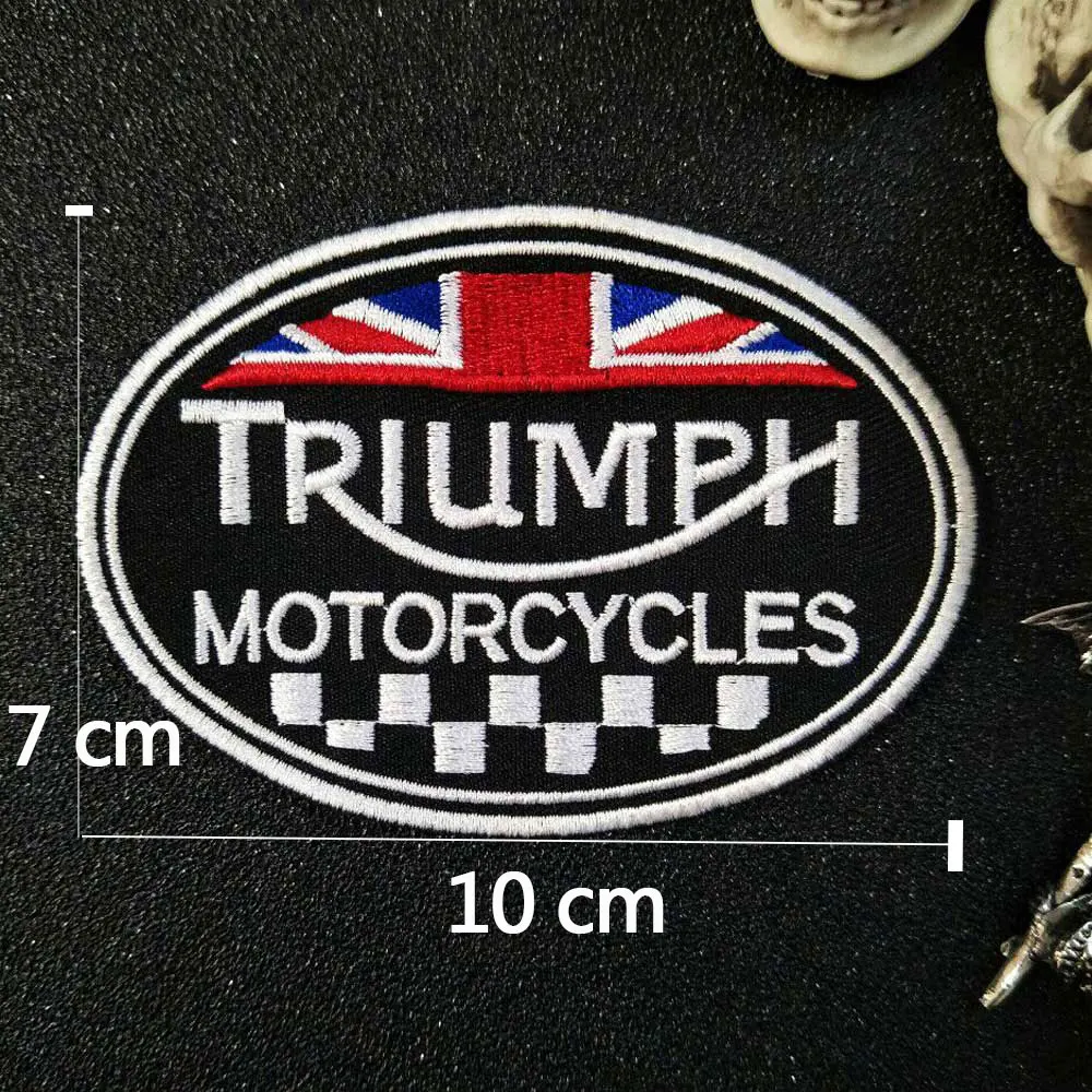 Вышитая аппликация с утюгом для мотоцикла triumph этикетка шитья панк байкерские