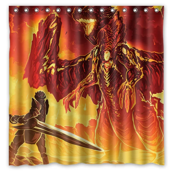 Штора для душа Monster Hunter Manga с крючками, водонепроницаемая, полиэстер, размер 71*71 дюйм, доставка с отгрузкой.