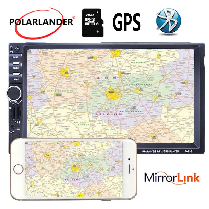 2Din стерео MP5 плеер FM USB 7 дюймов 8G карта GPS навигация Зеркало Ссылка экран