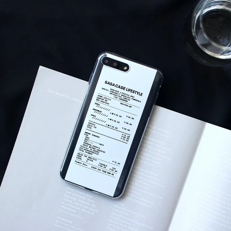 Модный чехол для телефона Bill Shopping checking Letter прозрачный iphone 7 6S 6 8 Plus чехлы