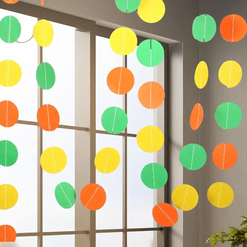 4 м красочные круглые Висячие бумажные гирлянды цепочка для домашней свадебной