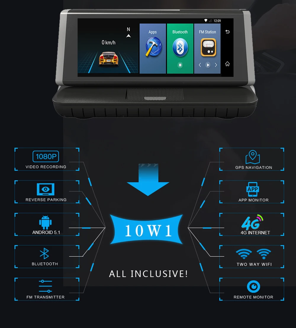 Kampacar " Wifi 4G Автомобильный видеорегистратор камера зеркало GPS HD 1080P Android Dash Cam Bluetooth ADAS навигация автомобильный видеорегистратор для автомобилей