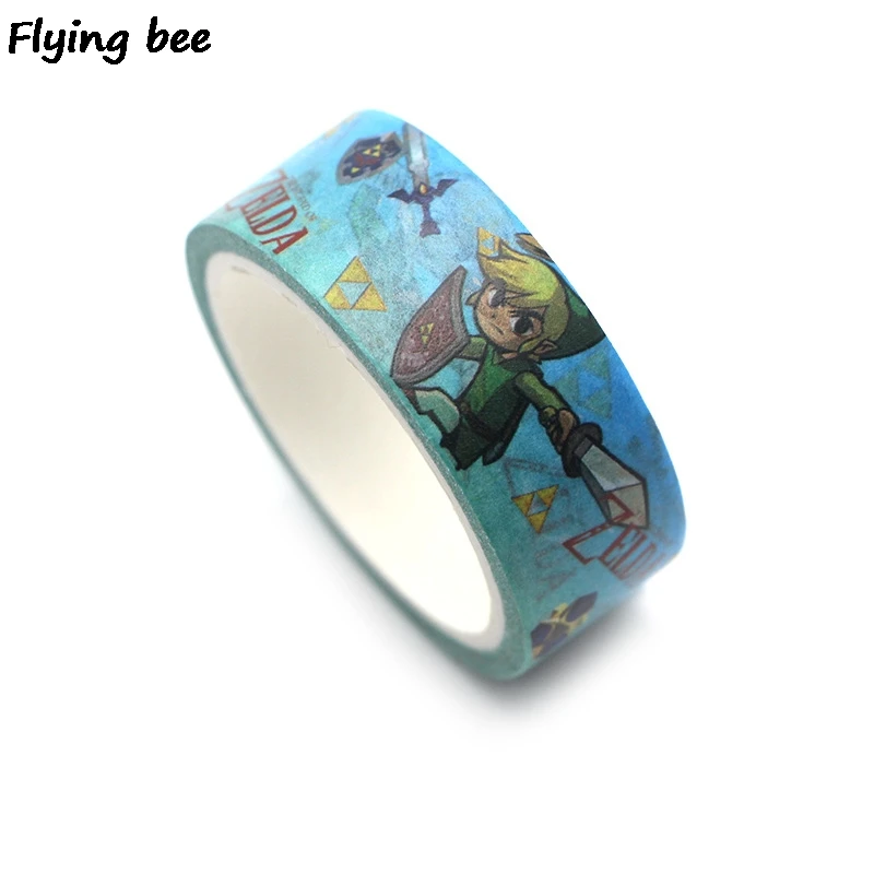 Flyingbee 15 мм X 5 м Бумага васи клейкая лента игра Аниме клейкая лента DIY Скрапбукинг наклейка для мальчиков крутая клейкая лента X0330