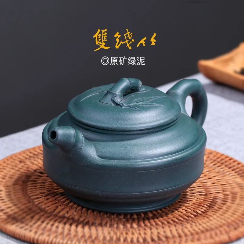 

Фиолетовый песок Huyuan Шахта зеленая грязь двойная линия бамбуковый горшок Cao Zhigang ручная работа чайник и доставка