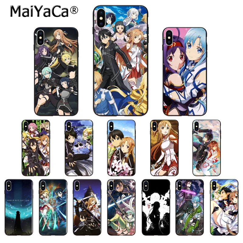 MaiYaCa аниме меч искусство онлайн ТПУ Мягкие аксессуары для телефона чехол iPhone X XS MAX