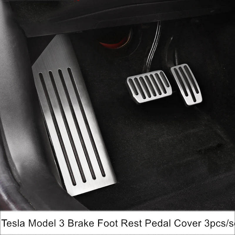 Нержавеющая сталь автомобиль для ног Педаль накладка отделкой Tesla модель 3 2017 2018