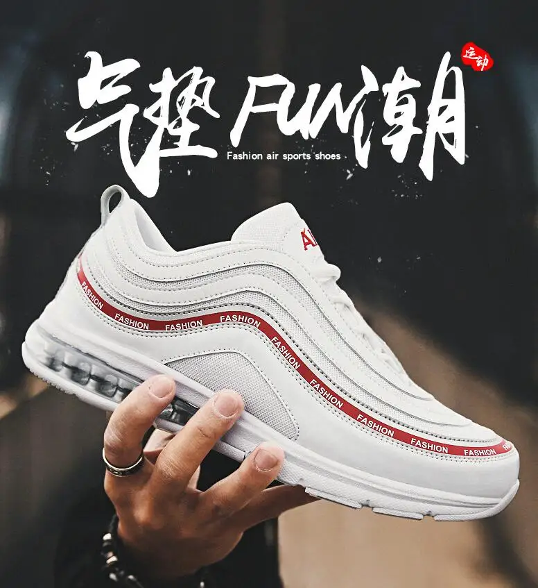 Undefeated x AIR sepatu pria MAX Mesh Breathable 97 UL ✗ SE erkek spor ayakkabi men Sports sneakers Heighten jogging shoes | Обувь