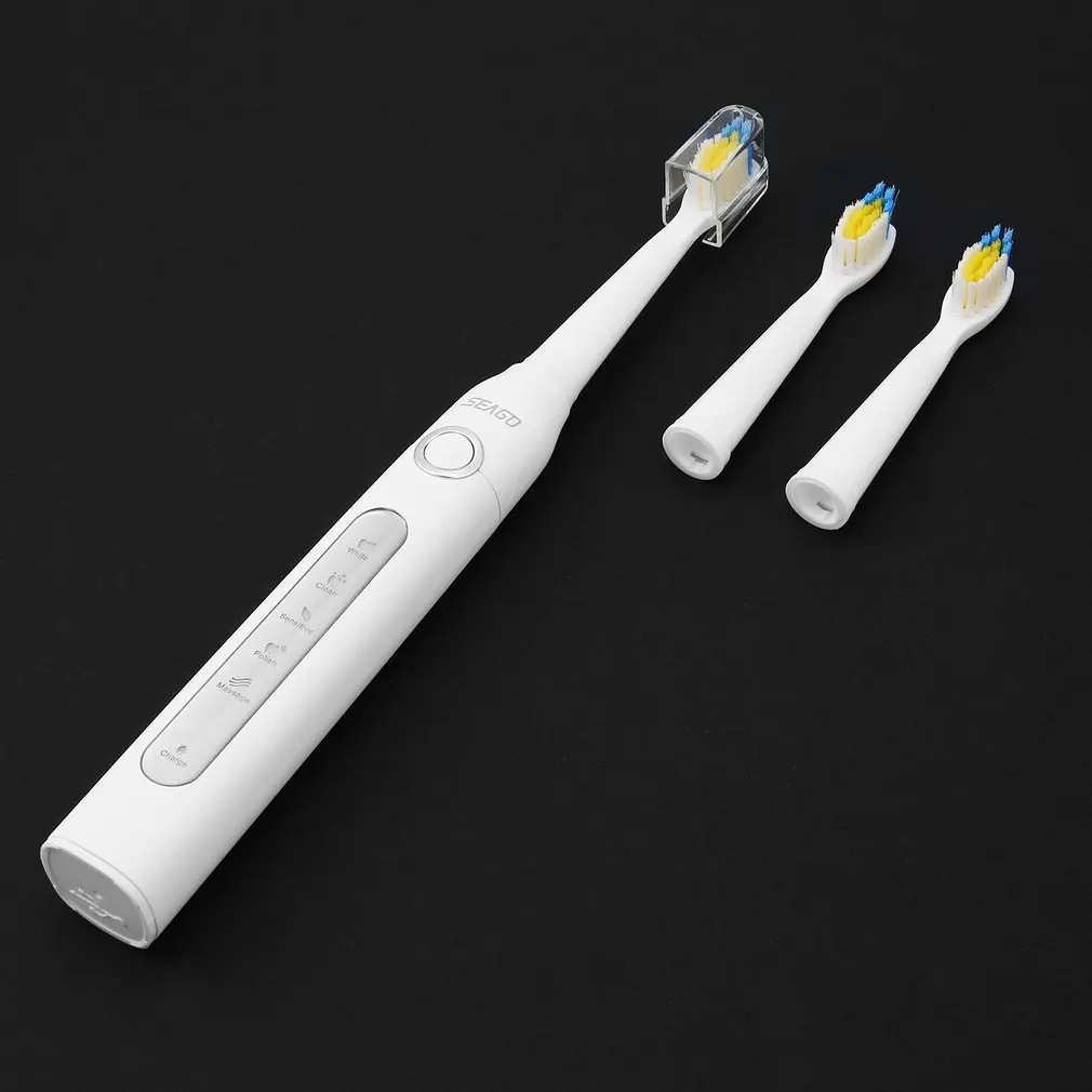 SG507 white Звуковая электрическая зубная щетка 3 сменные насадки для взрослых USB перезаряжаемая электрическая зубная щетка портативная зубная электрическая щетка - Цвет: SG507 white