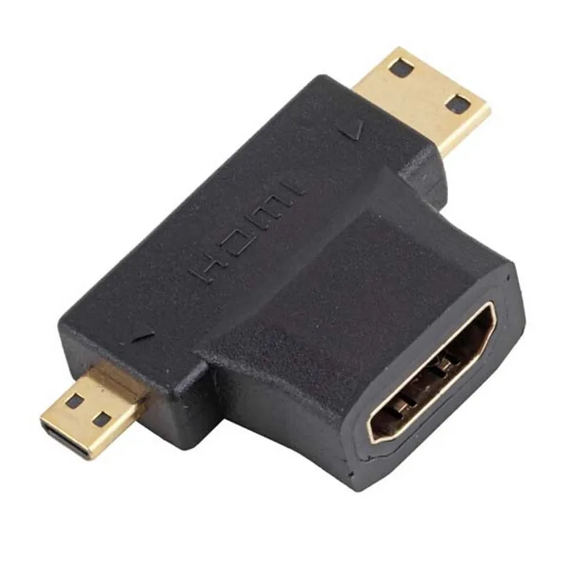 3 в 1 Женский HDMI к Mini Мужской 90 угол наклона Разъем 1080 p|female hdmi|micro hdmihdmi to |