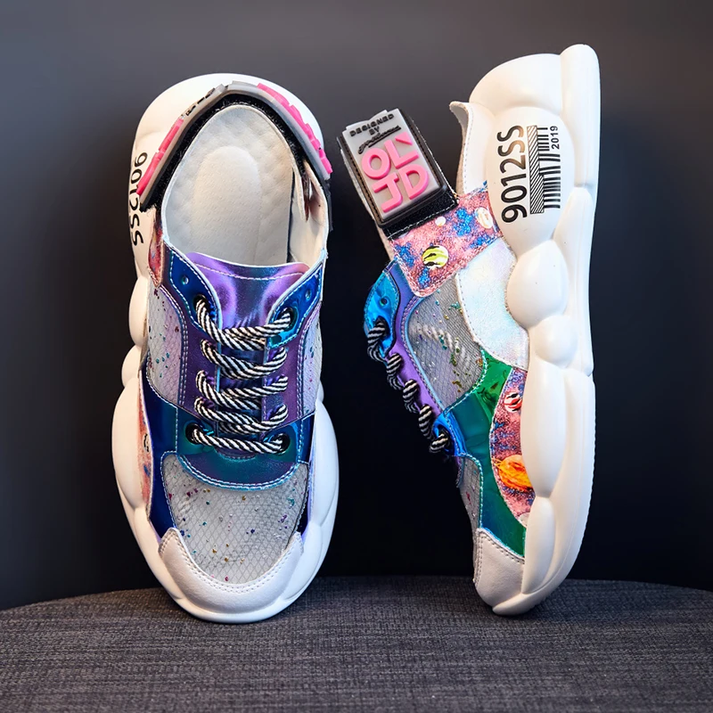 Dumoo/повседневные сандалии для девочек женские летние кроссовки chaussures femme