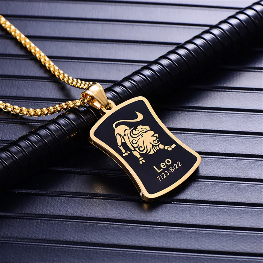 

Leo 12 Constellations Necklace For Men/Women Birthday Gifts Stainless Steel Gold Color Scorpio Pendant Zodiac Sign Jewelry