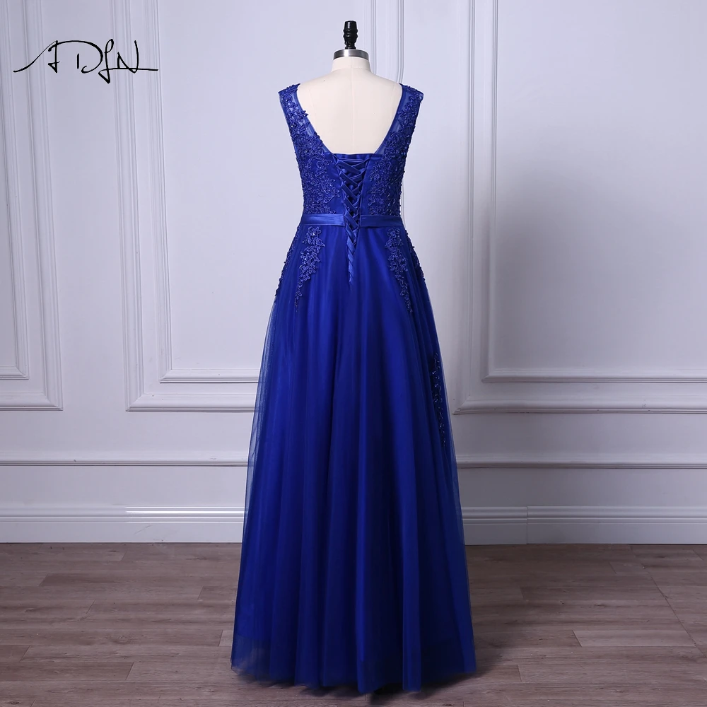 ADLN Королевское голубое кружево Элегантные вечерние платья длиной до пола