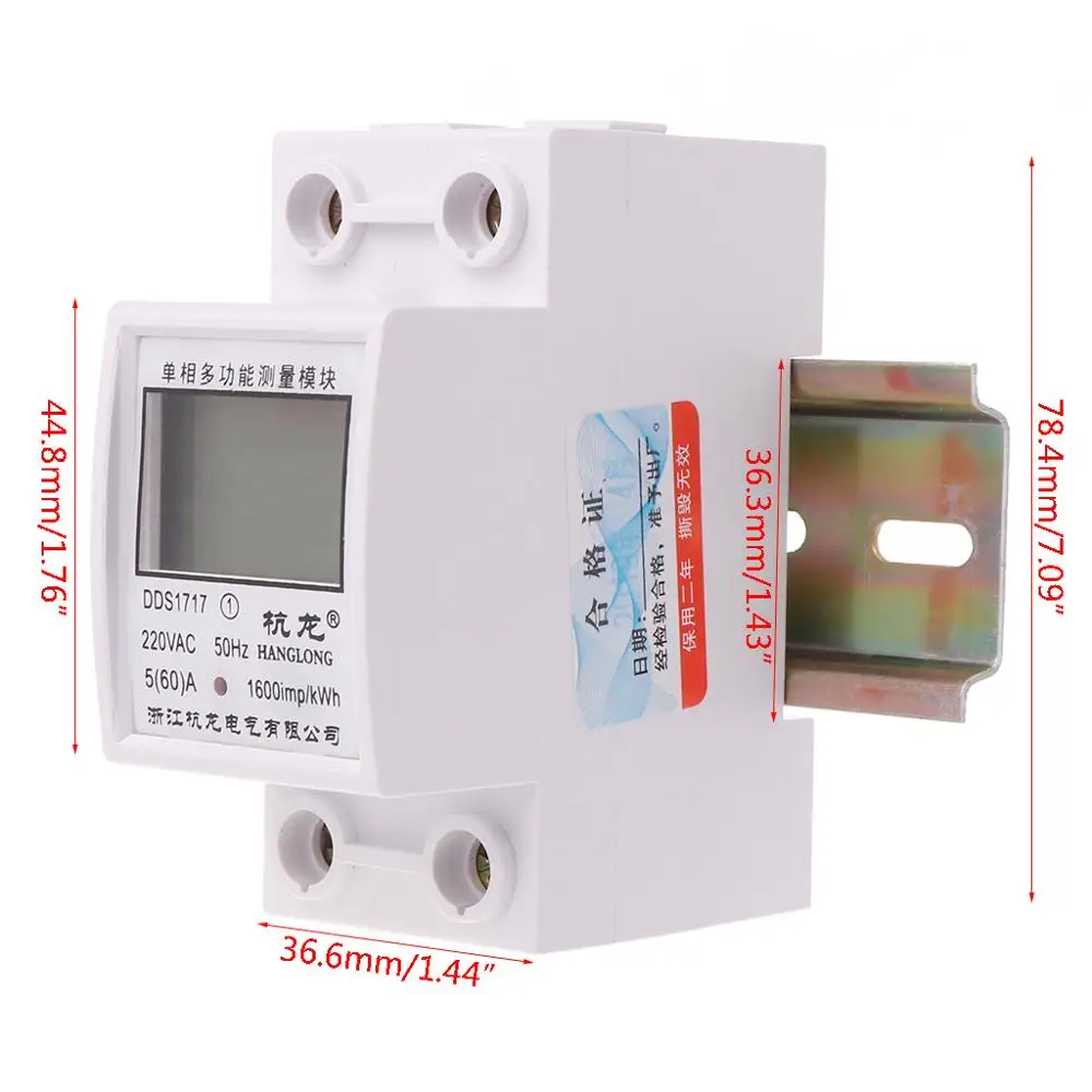 Одежда высшего качества 5(60) 220V 50HZ однофазный din рейку кВтч Ватт час на счетчик
