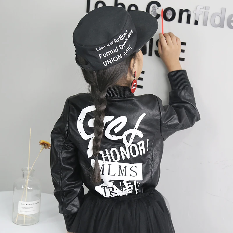 Детские мотоциклетные куртки унисекс коллекция 2019 года кожаные для девочек с