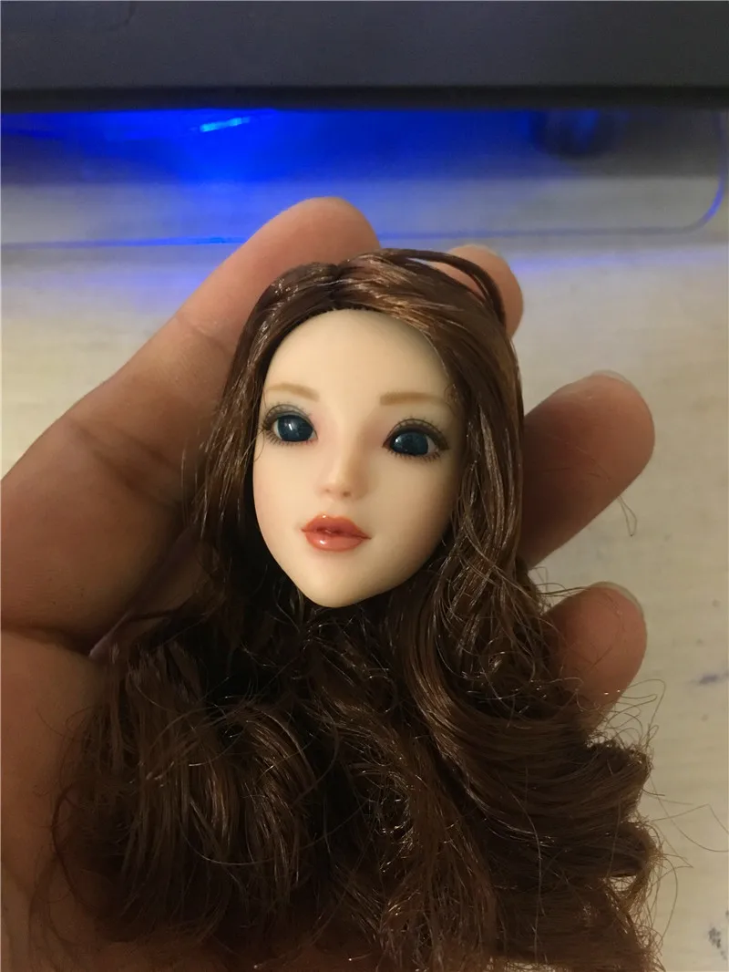 Custom 1/6 Female Head Carved BJD Pale Carving Painted Model with Movable Rolling Eyes for 12 in Action Figure Body | Игрушки и хобби