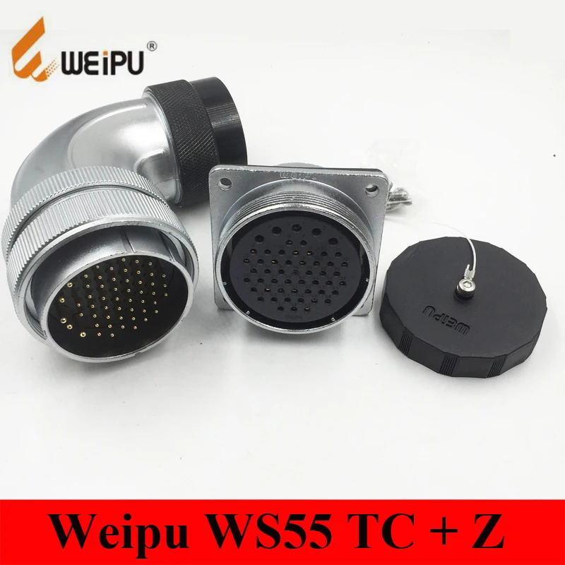 Разъем Weipu WS55 TC+ Z 4 7 40 53 61 Pin WS55 угловой пластиковый шланг штекер кабеля Женский Квадратный фланец разъем питания