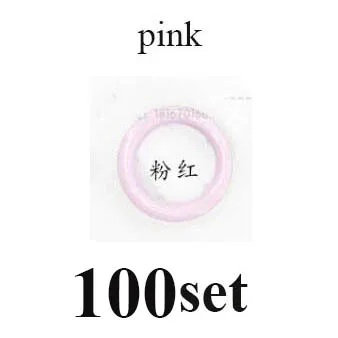 100set button pink 100 набор, высокое качество, металлическая латунная зубчатая кнопка, 9,5 мм, 1 шт., плоскогубцы, инструмент и 100 набор, экологически чистые пресс-заклепки, Поппер-пряжка - Цвет: 100set button pink